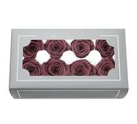 Têtes de Roses Éternelles Haut de Gamme Naturelles (4-5cm) - Durée 3-5 Ans, Déco Maison, Cadeaux Festifs, DIY - sans Entretien & Écologique (Fumée)