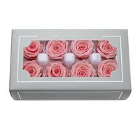 Têtes de Roses Éternelles Haut de Gamme Naturelles (4-5cm) - Durée 3-5 Ans, Déco Maison, Cadeaux Festifs, DIY - sans Entretien & Écologique (Pêche Rose Clair)