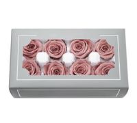 Têtes de Roses Éternelles Haut de Gamme Naturelles (4-5cm) - Durée 3-5 Ans, Déco Maison, Cadeaux Festifs, DIY - sans Entretien & Écologique (Rose poudré)