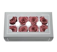Têtes de Roses Éternelles Haut de Gamme Naturelles (4-5cm) - Durée 3-5 Ans, Déco Maison, Cadeaux Festifs, DIY - sans Entretien & Écologique (Brun brûlé)