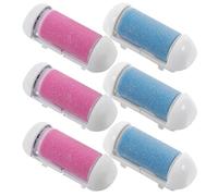 Têtes de Rouleau de Rechange 6 Pièces Électrique, pour Soin des Pieds | Plastique, Résistantes à L’eau, Surface Grossière Contrôlée, Rose et Bleu, pour Entretien Précis