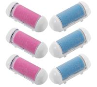 Têtes de Rouleau de Rechange 6 Pièces, pour Éliminateur de Callosités | Plastique, Compatible Appareil Standard, Design Ergonomique Portable, Lot Rose et Bleu