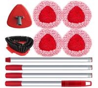 Têtes de serpillière à essorage - SIGHTMARK - Lot de 4 - Compatible Vileda Turbo - Microfibre - Rouge