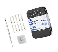 Têtes de service de carte téléphonique pour stations C210, ensemble de têtes de soudage à pointe fine de 0, 1 mm avec 10 points et insert thermique inclus Têtes de soudure à pointe fine