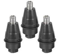Têtes de Tondeuse à Poils de Nez Électriques, Noir, Lot de 3 | Acier et Abs, Pièces Remplaçables, Corps Lavable, Protège la Tête de Coupe pour Entretien Quotidien
