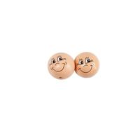 Têtes poupées en bois - 10 pcs - 3 cm - couleur chair - Emoticônes souriantes