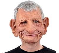 Têtes réalistes en latex humain M-Ask Man pour costume d'Halloween - Masque réaliste de vieil homme pour Halloween, accessoires de cosplay, carnaval, cosplay, vieil homme M-Ask en latex super doux