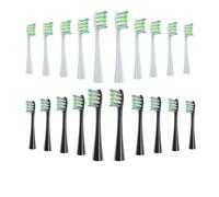 Têtes souples, compatible avec Oclean, X Z1 Air F1 | Têtes de rechange pour brosses à dents électriques, poils souples, manche plastique(10 white 10 black)