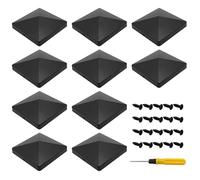 TETEWEVER 10 Pièces Chapeau Poteau Bois Capuchons de Poteaux de Clôture 10×10 cm avec Vis