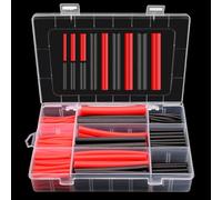 TETEWEVER 270 Pièces Gaine Thermorétractable Noir, Rouge Gaine Thermique Ratio de Contraction 3:1 Gaine Thermo 6 Tailles Gaine Retractable pour Fil Electrique