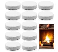 TETEWEVER Lot de 12 pelotes de laine céramique pour bioéthanol - 8,6 x 2,5 cm - Rondes - Résistantes à la chaleur - Pour cheminée au bioéthanol