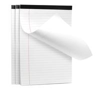 TETEWEVER Lot de 3 blocs-notes A4 lignés - Bloc-notes légaux - Format A4 - 30 feuilles par bloc - Pour l'école, le bureau, la maison et l'entreprise - Blanc