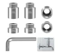 TETEWEVER Rallonge de robinet - En acier inoxydable - 1/2" - Raccord fileté avec clé Allen - Pour robinets, valves d'angle et têtes de douche (2 tailles)