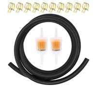 TETEWEVER Tuyau D'essence 2m 5/16" Ø 8 mm Tuyau de Carburant Kit Conduite de Carburant avec 5 Pcs Colliers de Serrage, 2 Pcs Filtres à Carburant, Durite Essence pour Moto Voiture Scooter