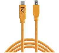 Tether Tools Câble USB USB 2.0 USB-C® mâle, USB-Micro-B mâle 4.60 m orange CUC2515-ORG