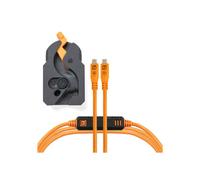 Tether Tools Kit LeverLock + cable Optima USB-C vers USB-C droit vers droit 10G 4.6m - Orange