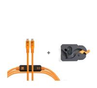 Tether Tools pince Leverlock + cable kit - optima 9,2m USB-C vers USB-C - orange