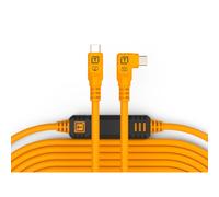 Tether Tools TetherPro - Câble USB-C vers USB-C, 9,4 m, droit à angle droit avec deux TetherBoosts en ligne et transfert de données exclusif of, couleur orange