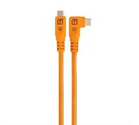 Tether Tools TetherPro Optima 10G USB-C, 20 (51 cm), adaptateur droit à angle droit, câble pigtail haute visibilité, orange