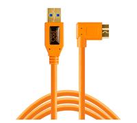 Tether Tools Câble USB 3.0 TetherPro vers Micro‑B angle droit 4,6 m orange
