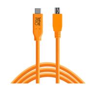 TetherPro USB-C vers 2.0 Mini-B 8 broches, 4,6 m 15 feet Orange haute visibilité