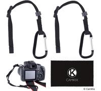 Tether with Caribiner for Cameras, Black, 2 Pack - Camera Tether + Mousqueton