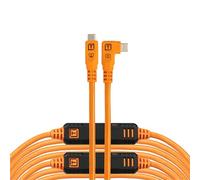 TetherTools TetherPro Optima 10g câble USB-C droit vers coudure droite 9,4m - Orange