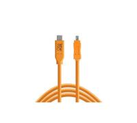 TetherPro USB-C vers 2.0 Mini-B 8 broches, 4,6 m 15 feet Orange haute visibilité