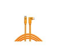 TetherPro USB-C vers USB-C 5 Gbit/s Gen 1, angle droit, 4,6 m, haute visibilité, orange