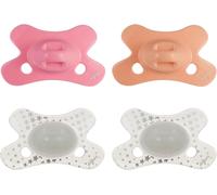 Tétine 0-6 Mois Natural-Sucette Naissance Avec Tétine Silicone-Facile À Accepter-Un Apport Optimal D'air-Tutute Bébé Nouveau-Né-Framboise & Pêche-4 Pièces