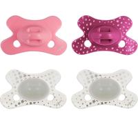 Tétine 0 À 6 Mois-Sucette Naissance Avec Tétine Silicone-Rose & Violet + Glow In The Dark Tétines-4 Pièces