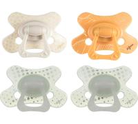 Tétine 12+ Mois-Sucette Naissance Avec Tétine Silicone-Beige & Jaune + Glow In The Dark Tétines-4 Pièces