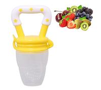 Tetine a Fruit,Tetine Grignoteuse Bebe,Grignoteuse Bébé, Sucette Fruit pour Bebe,Sucette Grignoteuse Bébé, 3 à 24 mois sans BPA (Jaune, L)