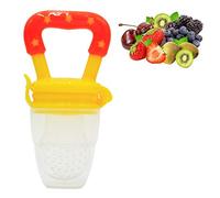 Tetine a Fruit,Tetine Grignoteuse Bebe,Grignoteuse Bébé, Sucette Fruit pour Bebe,Sucette Grignoteuse Bébé, 3 à 24 mois sans BPA (Orange, L)