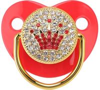 Tétine bébé ultra légère douce bling silicone nouveau-né pour enfant 6-18 mois rouge