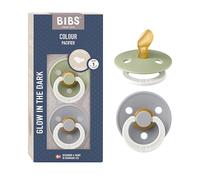 BIBS® Sucette phosphorescente Colour tétine anatomique Sage & Cloud 0-6 mois lot de 2