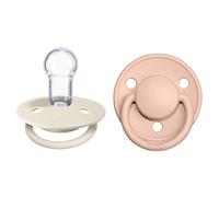 Lot de 2 sucettes-tétines De Lux en silicone BIBS ivoire + rose poudré TU