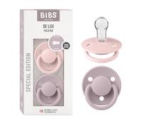Tétine BIBS De Lux. Lot de 2 sucettes. Sans bisphénol A, Téterelle ronde. Silicone, Fabriqué au Danemark. Taille unique (0-36 mois), Blossom/Dusky Lilac