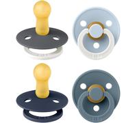 Tétine Colour. Lot De 4 Sucettes. Sans Bisphénol A. 2x Brillent Dans Le Noir,Téterelle Ronde. Latex De Caoutchouc Naturel,Fabriqué Au Danemark. 6-18 Mois (Lot De 4),Petrol Glow Mix