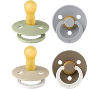 Tétine Colour. Lot De 4 Sucettes. Sans Bisphénol A. 2x Brillent Dans Le Noir,Téterelle Ronde. Latex De Caoutchouc Naturel,Fabriqué Au Danemark. 6-18 Mois (Lot De 4),Vanilla Glow Mix