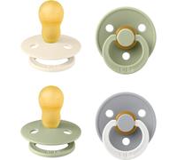 Tétine Colour. Lot De 4 Sucettes. Sans Bisphénol A. 2x Brillent Dans Le Noir,Téterelle Ronde. Latex De Caoutchouc Naturel,Fabriqué Au Danemark. Plus De 18 Mois (Lot De 4),Sage Glow Mix