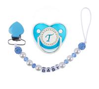 Tétine En Cristal Perlé Avec Lettre E Pour Bébé,Anti-Chute,En Forme De Coeur,Continent,Clip,Accessoires,Cadeau - Type T