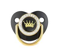 Tétine en silicone avec housse anti-poussière,sans chaîne,accessoires de photographie pour enfants,motif de patron,0 à 3 ans - Type crown black