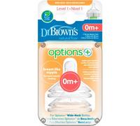 Tétine en silicone du Dr Brown à bouche large +0m 2uds
