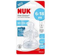 Tétine NUK First Choice+ Flow Control pour biberons | 6-18 Mois |Valve Anti-Colique | Sans BPA | 2 pièces