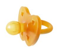 Tétine ronde caoutchouc naturel 0 - 3 mois -Débit lent - Bout rond - Jaune - Bébé - HEVEA