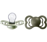 Tétine Supreme,Lot De 2,Silicone,Tétine Danoise De Forme Symétrique. Sans Bpa. (Sage/Hunter Green,Taille 2 (À Partir De 6 Mois))