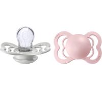 Tétine Supreme. Lot De 2 Sucettes. Sans Bisphénol A,Téterelle Symétrique. Silicone,Taille 1 (0-6 Mois),Haze/Blossom