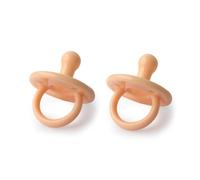 Filibabba® Lot de 2 tétines en silicone pour bébé - 100% silicone dans de belles couleurs - Tétines rondes - Design danois - 2 pièces avec boîte à tétine (peach)
