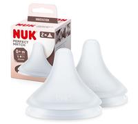 Tétines pour biberons NUK Perfect Match, 0+ mois, S’adapte au palais de bébé, Évent anti-coliques, Sans BPA, TÉTINE S en silicone pour biberons, 2 pièces